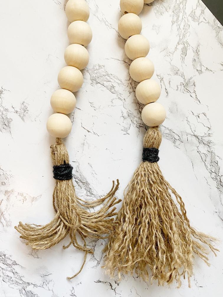 Tassel Tied Bead Garland - Natural